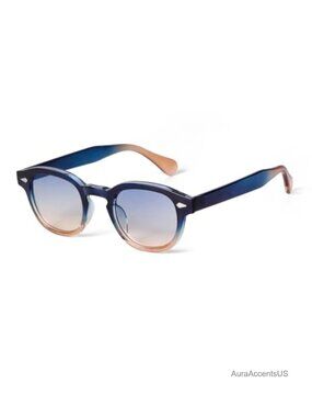 Retro Small Round Sunglasses 46mm UV400 Metal Rivet Full Frame